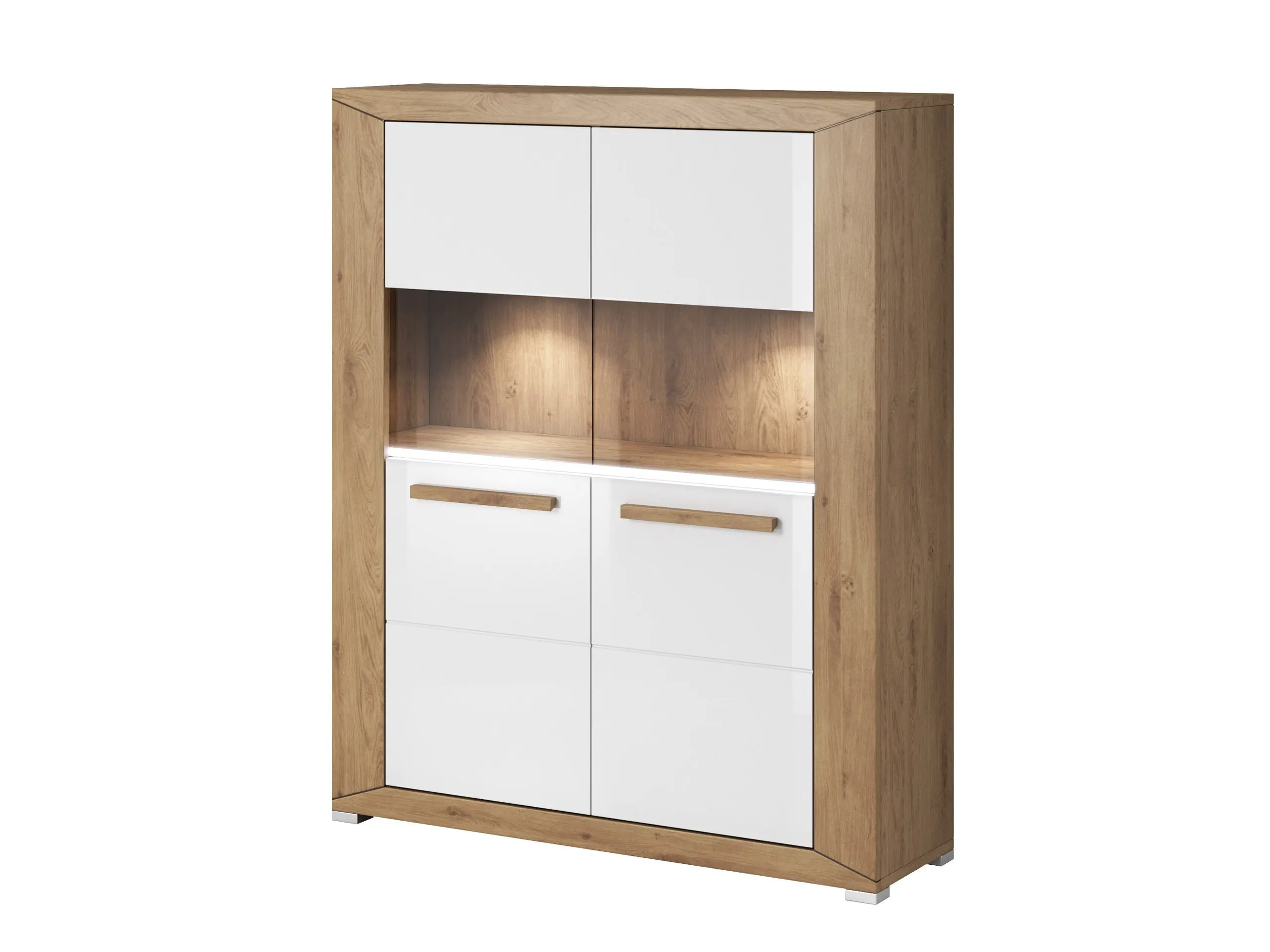 Komoda-42-LUMi-bialy-polysk Komoda Harmonia 114 cm - obrazek 1