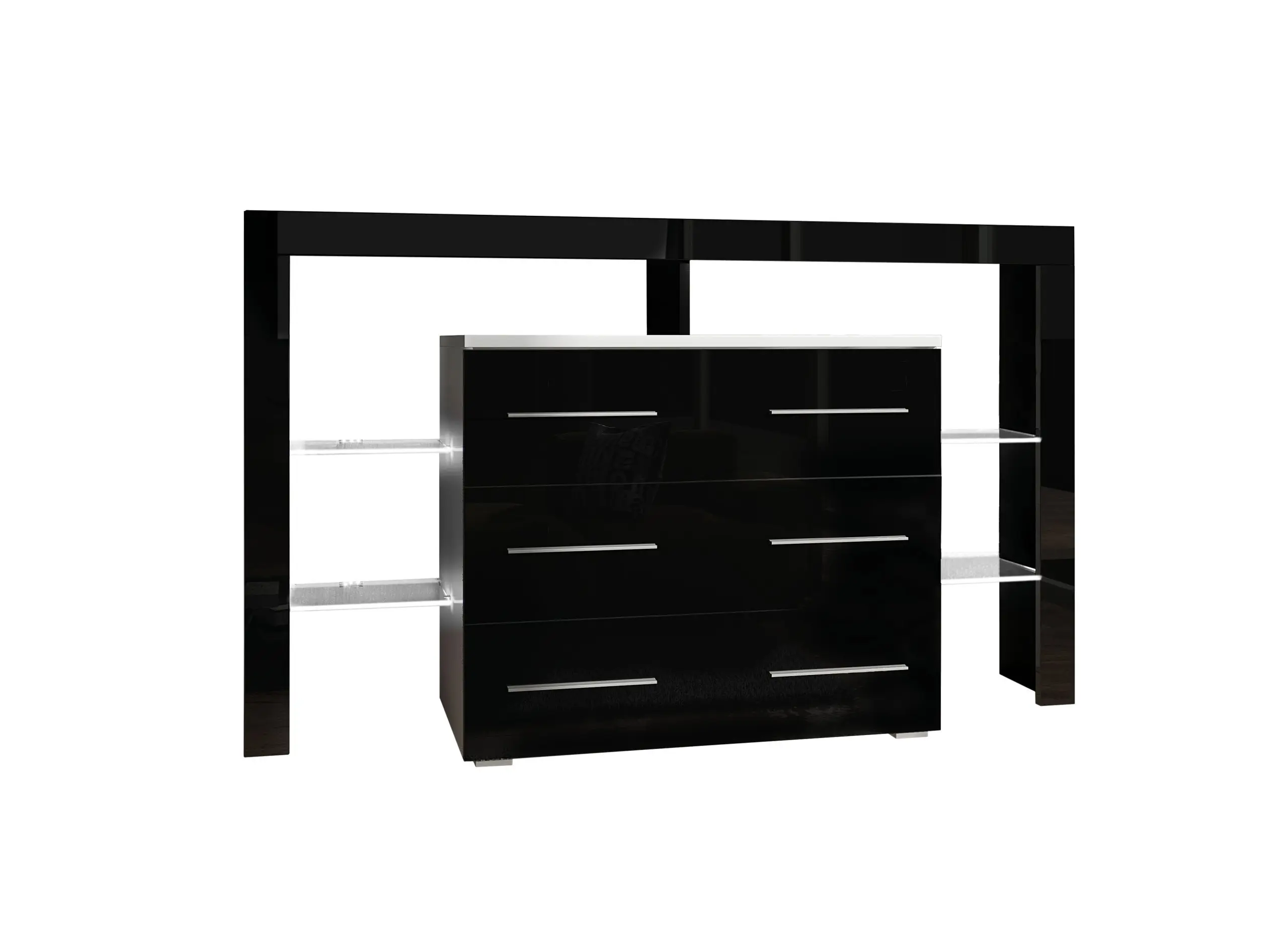 Komoda-RIVA-II-plus-czern Komoda Noemi 140 cm - obrazek 1
