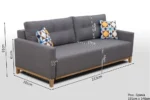 Kanapa welurowa z funkcją spania Velvet Pro - obrazek 7