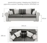 Wersalka elegancka z funkcją spania Bravo - obrazek 3