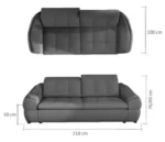 Sofa do sypialni z funkcją spania Serena - obrazek 3