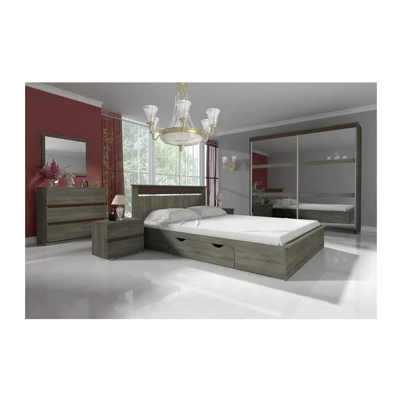 latte-sypialnia Zestaw Sypialniany Loft Evo - Industrialny Styl i Wygoda - obrazek 1