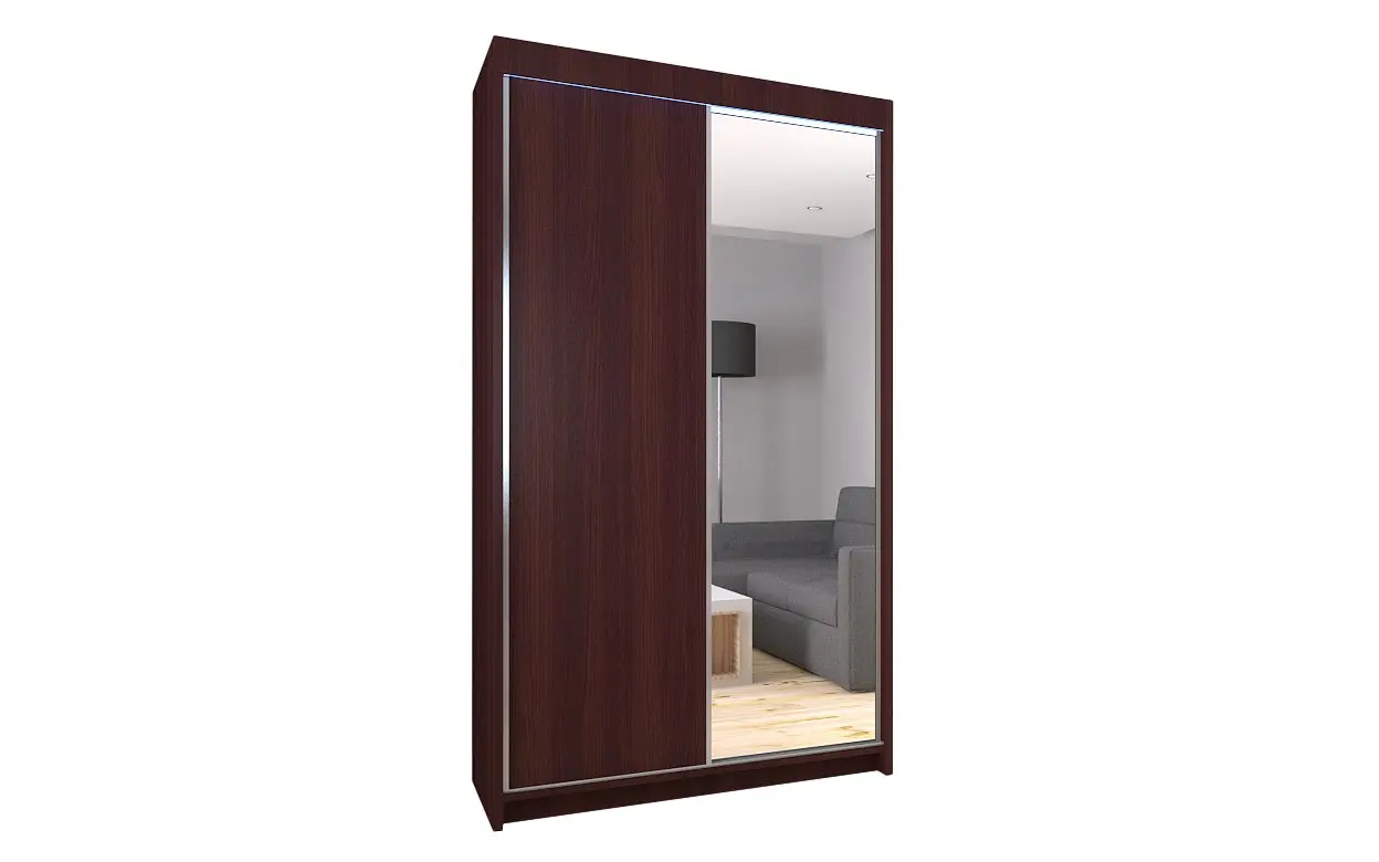 patti120wengeb Szafa przesuwna A95 120cm z lustrem - obrazek 1