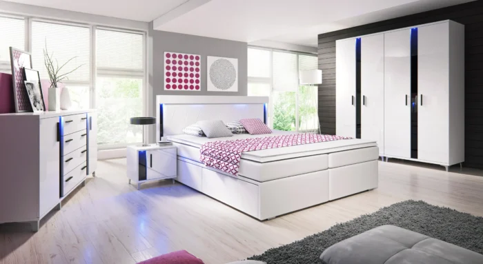 Stolik Nocny Classic Lux - Stylowa Szafka z Dwiema Szufladami - obrazek 2