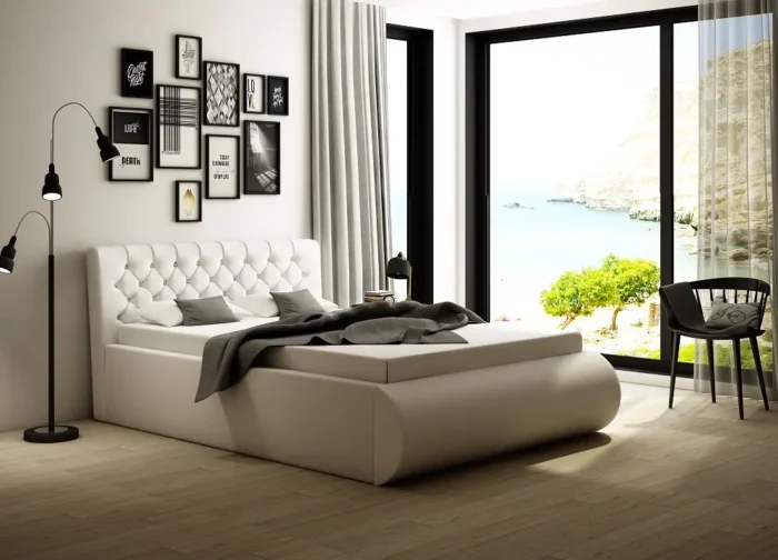 Łóżko tapicerowane UMBERTA 120 cm komfort i nowoczesny design dla zdrowego snu - obrazek 6