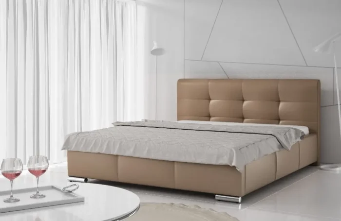 Łóżko tapicerowane ELYSIA  140 cm komfort i nowoczesny design dla zdrowego snu - obrazek 4