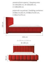 Łóżko tapicerowane KSYLENIA 140 cm  funkcjonalność i elegancja dla zdrowego snu - obrazek 5