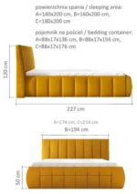 Łóżko tapicerowane ROSELLA  160 cm komfort i nowoczesny design dla idealnego wypoczynku - obrazek 5