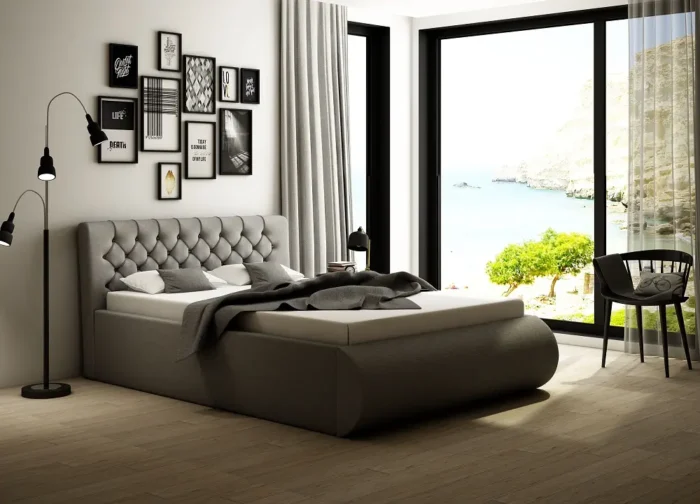 Łóżko tapicerowane UMBERTA 120 cm komfort i nowoczesny design dla zdrowego snu - obrazek 3