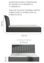 Łóżko tapicerowane YSOLDE 120 cm komfort i nowoczesny design dla idealnego wypoczynku - obrazek 5
