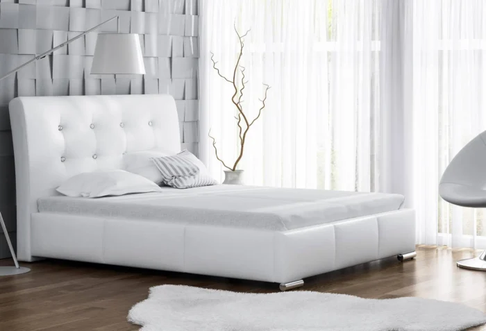 Łóżko tapicerowane BRISANA 120 cm komfort i nowoczesny design dla zdrowego snu - obrazek 2